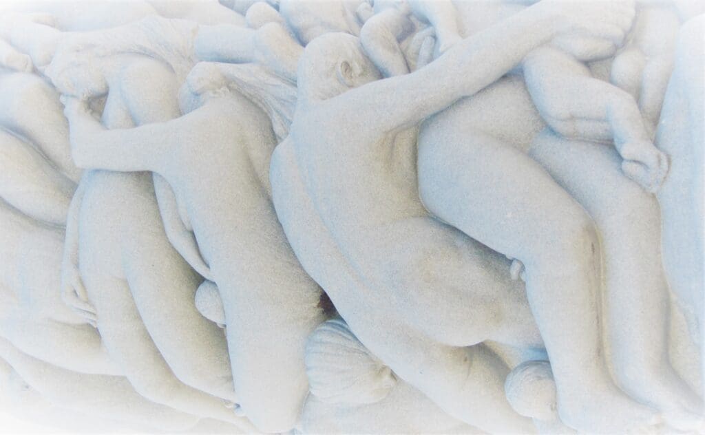 Photo of marble sculpture of bodies by Lana Soosar
