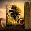Photo of woman in front of book by Christine Engelhardt for Pixabay