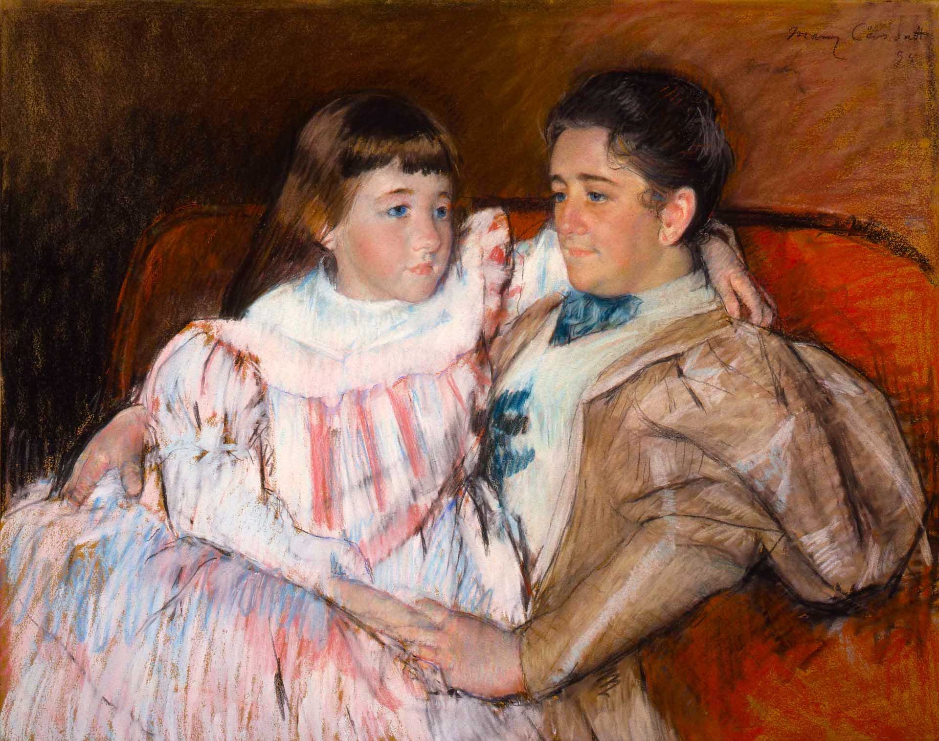 Painting of two women by Mary Cassat from Shelbourne Museum